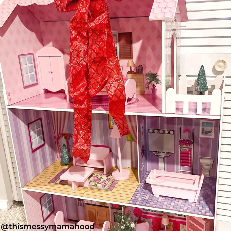 Teamson Kids Dreamland Tiffany Dollhouse with 12 Accessories, Pink/Purple image number 5