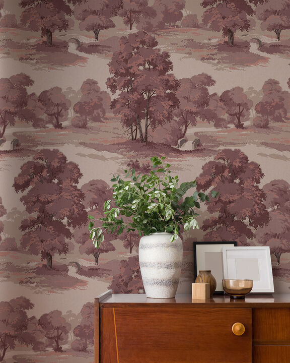 Sherwood Merlot Glade Wallpaper (Set of 2)