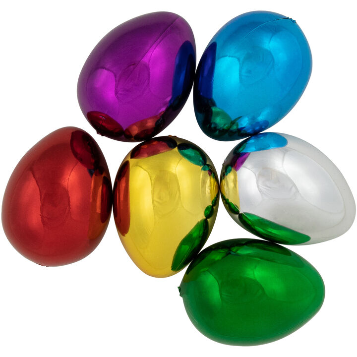 6ct Multicolor Metallic Easter Egg Decorations 3.5"