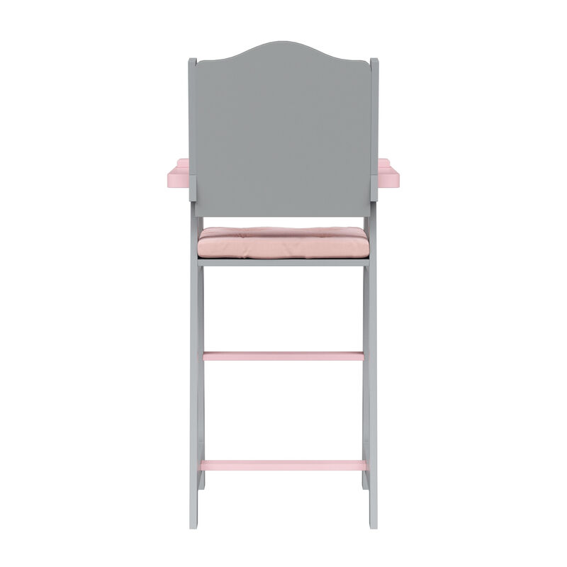 Olivia's Little World Princess Polka Dot Baby Doll High Chair Gray image number 7