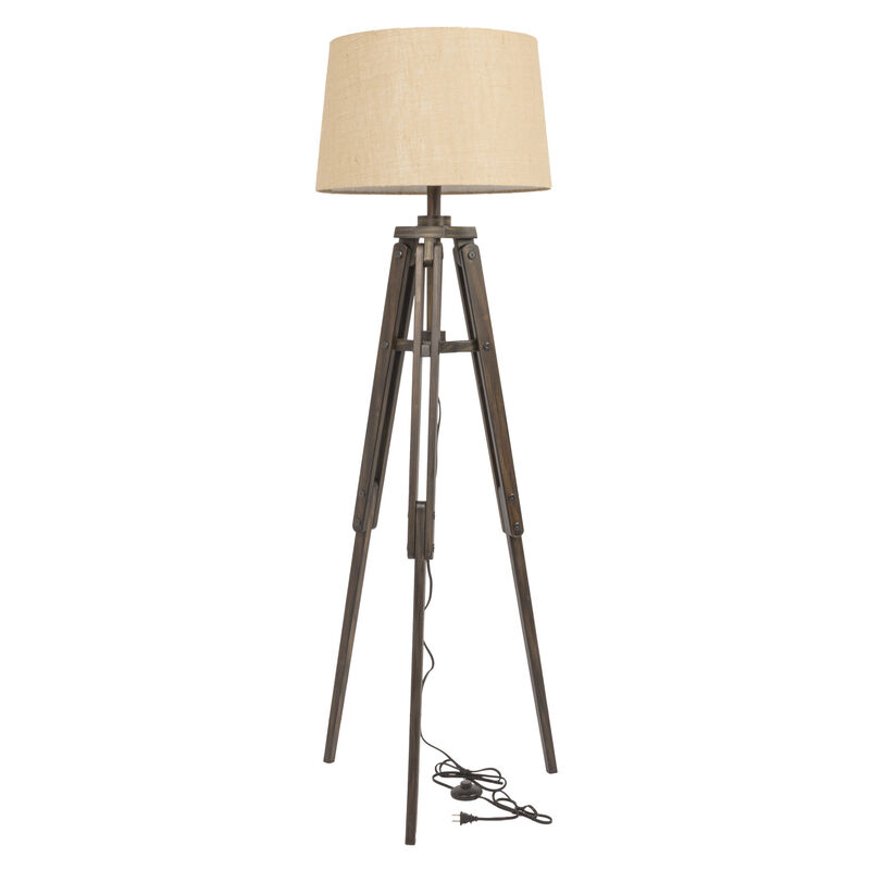 Mariner Wood Tripod Lamp for Room, Brown and Natural image number 2