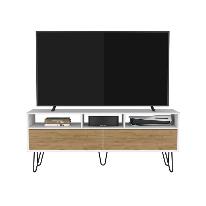 Glenns Ferry Tv Stand, Living Room,  White/Macadamia