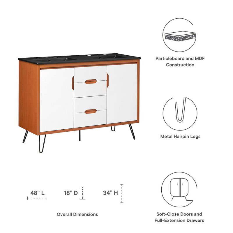 Energize 48" Double Sink Bathroom Vanity image number 1