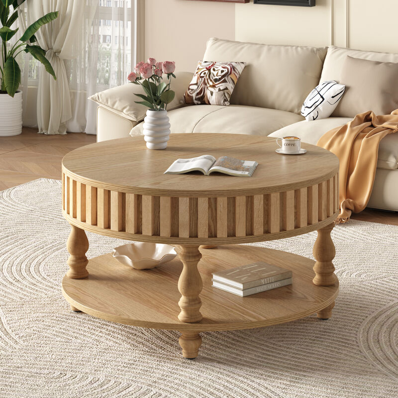 Skodba Modern Fluted Coffee Table image number 1