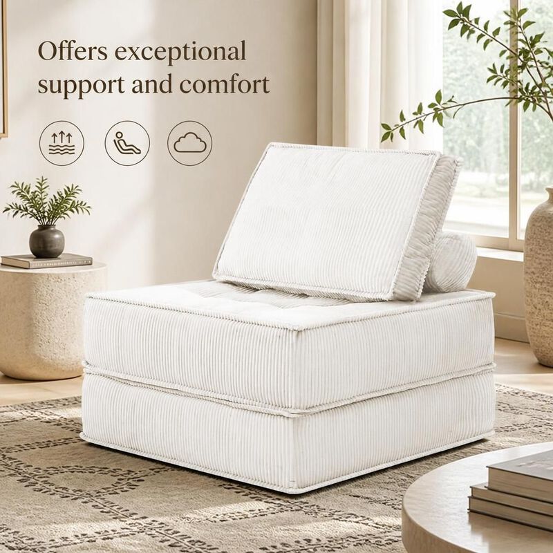 GOODSILO Modular Single Seater Sofa with DIY Multi-Combination Design, Skin-Friendly Fabric for Living Room image number 4