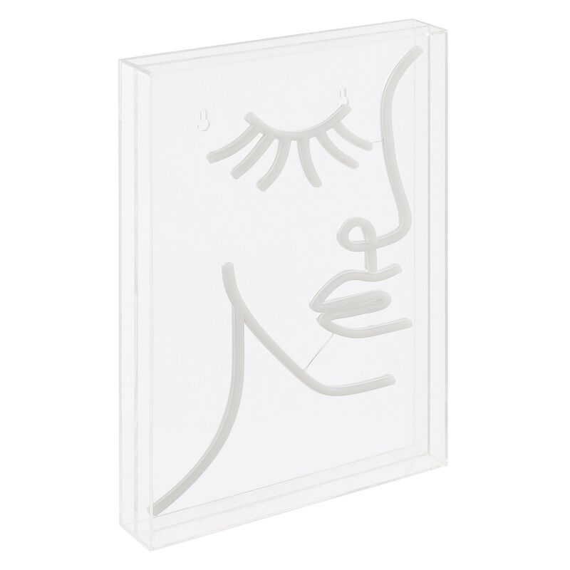 Half-Face 10.3" X 15" Contemporary Glam Acrylic Box USB Operated LED Neon Light