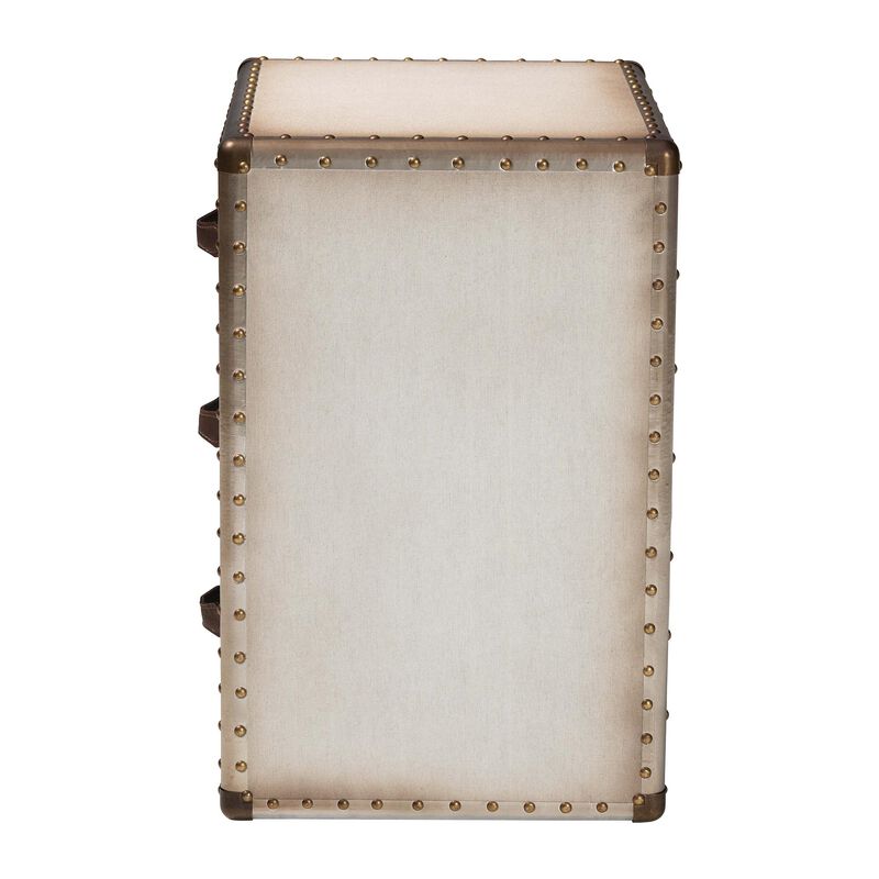 Baxton Studio Mallison Vintage Black Canvas 3 Drawer End Table