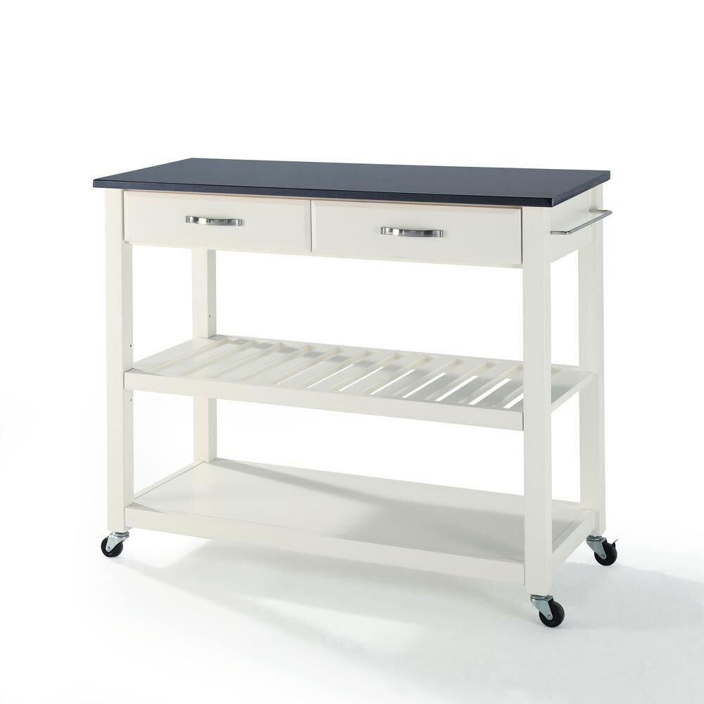 Granite Top Kitchen Prep Rolling Cart - Thumbnail 2
