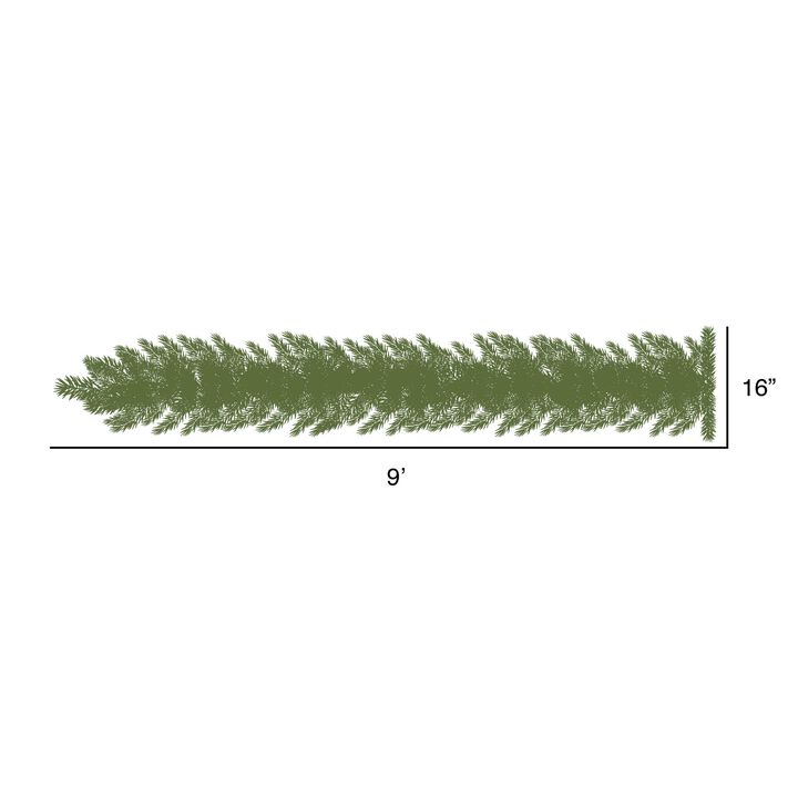 Vickerman 9' Camdon Fir Artificial Christmas Garland, Multi-Colored LED Mini Lights - Faux Holiday Garland - Indoor Seasonal Home Decor