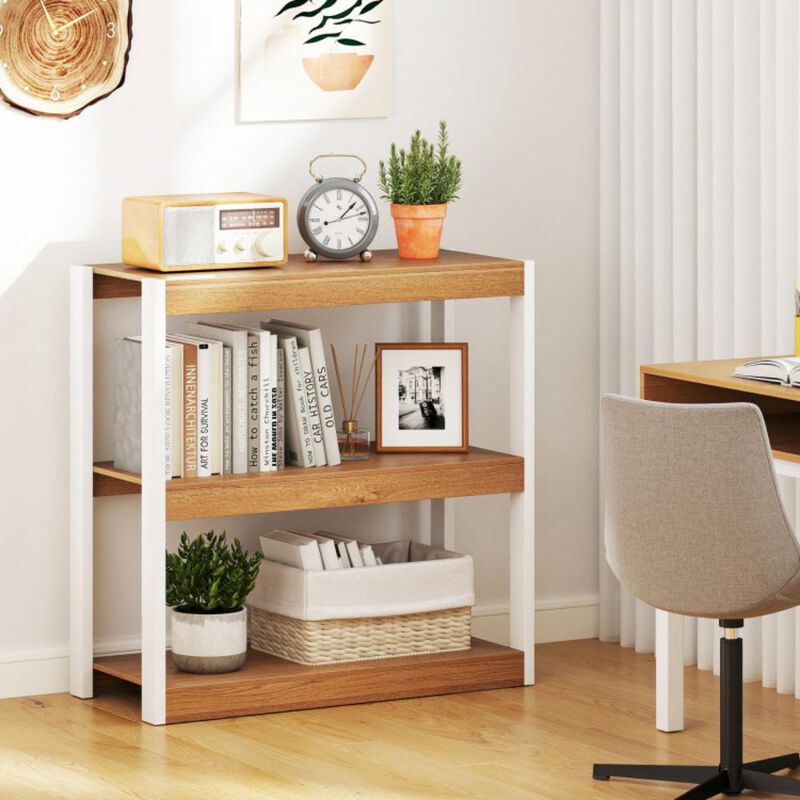 Hivvago 3 Tier Bookshelf Wooden Bookcase with Dual Anti-Tipping Kits