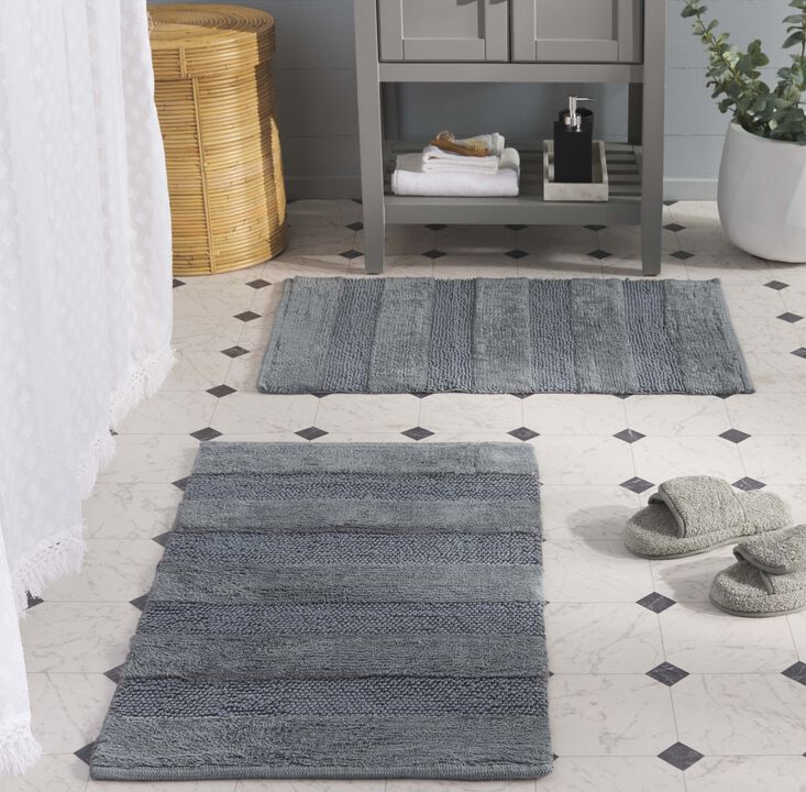 Harper Textured Striated PMB901 Set of 2 Bathmat