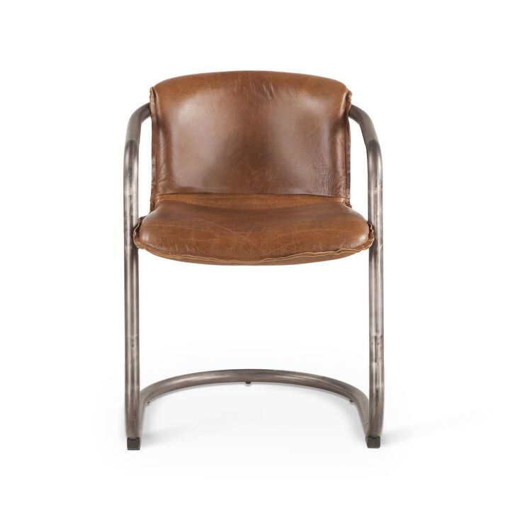World Interiors Chiavari Leather Dining Chair in Chestnut