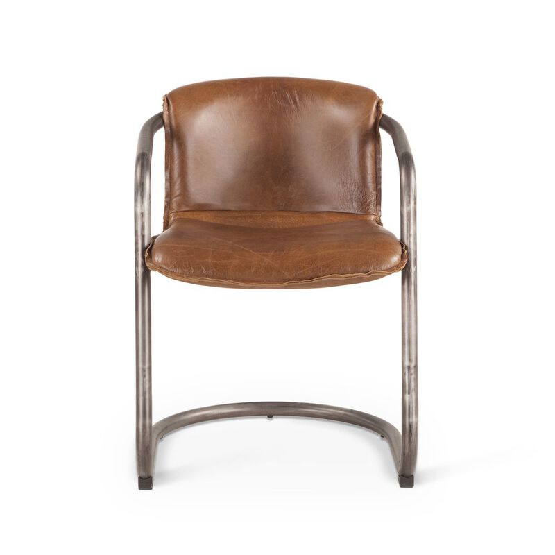 World Interiors Chiavari Leather Dining Chair in Chestnut