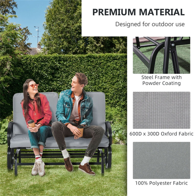 Elegant Outdoor Patio Outdoor Glider Bench For Backyard Seating image number 6