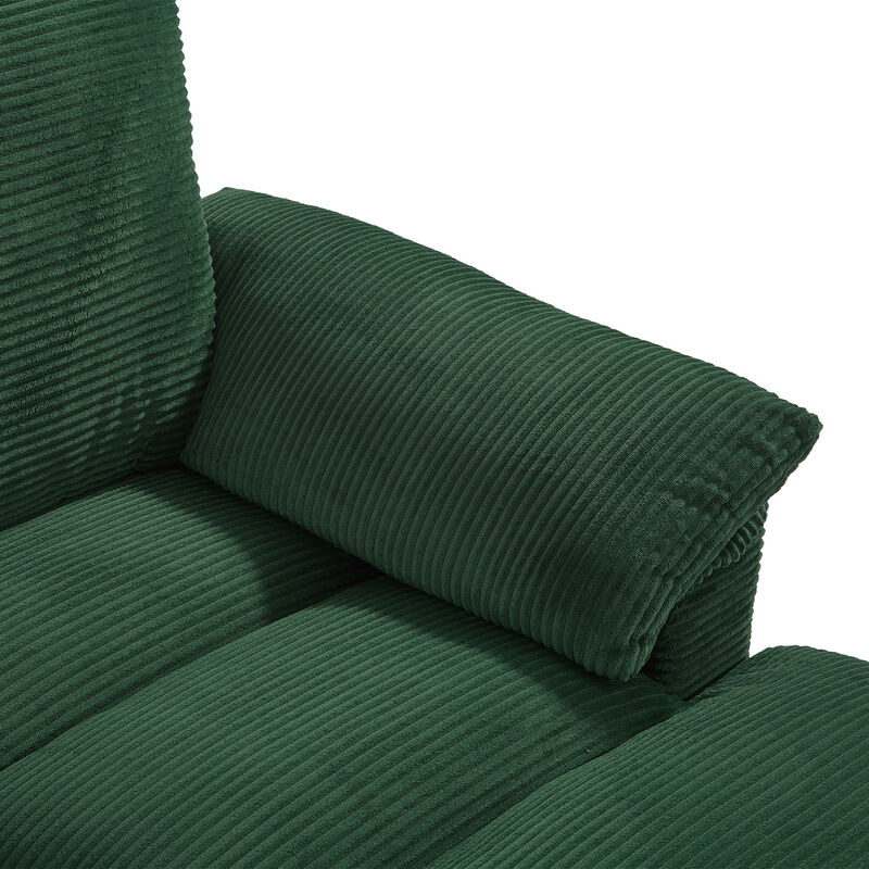 Merax Spacious U-Shaped Corduroy Sectional with Storage & Console image number 6