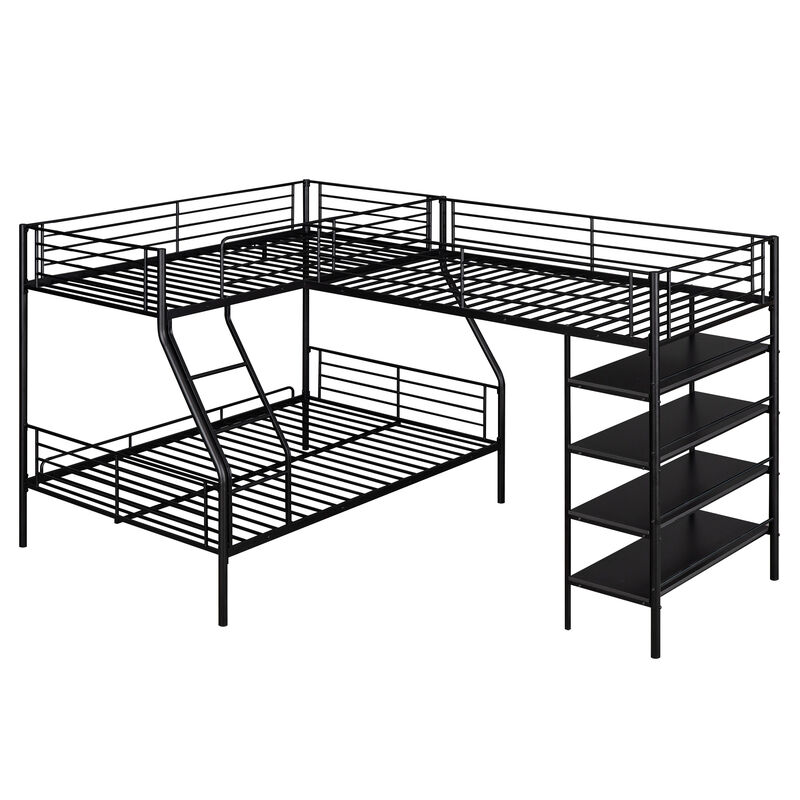 Merax L-Shaped Metal Twin over Full Bunk Bed