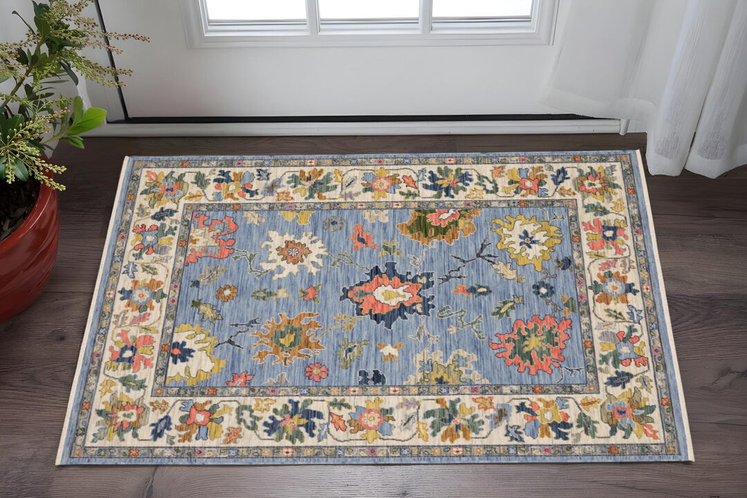 HomeRoots Oriental Area Rug With Fringe
