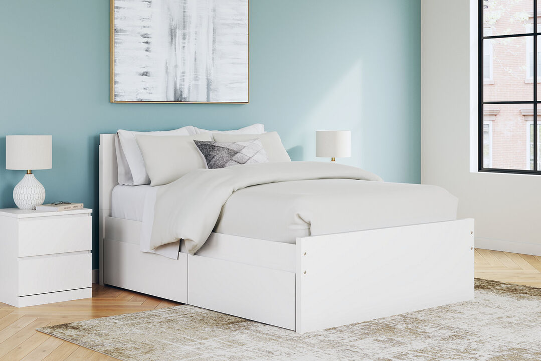 Onita Full Panel Platform Bed with 2 Side Storage