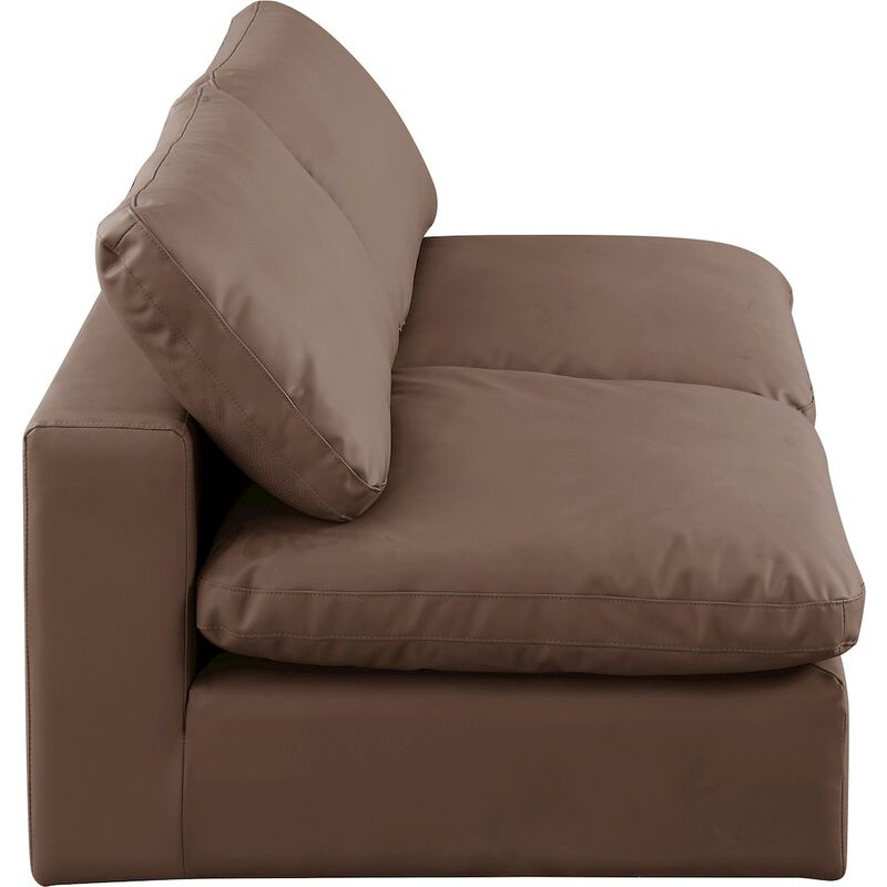 Meridian Furniture Comfy Brown Vegan Leather Modular Sofa