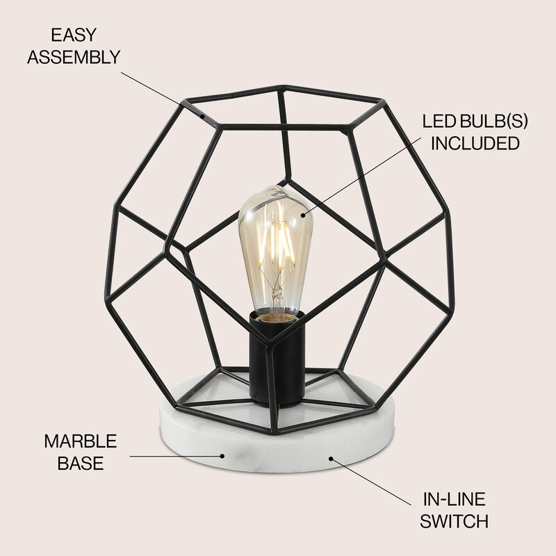James Mid Century Glam Geometric LED Table Lamp