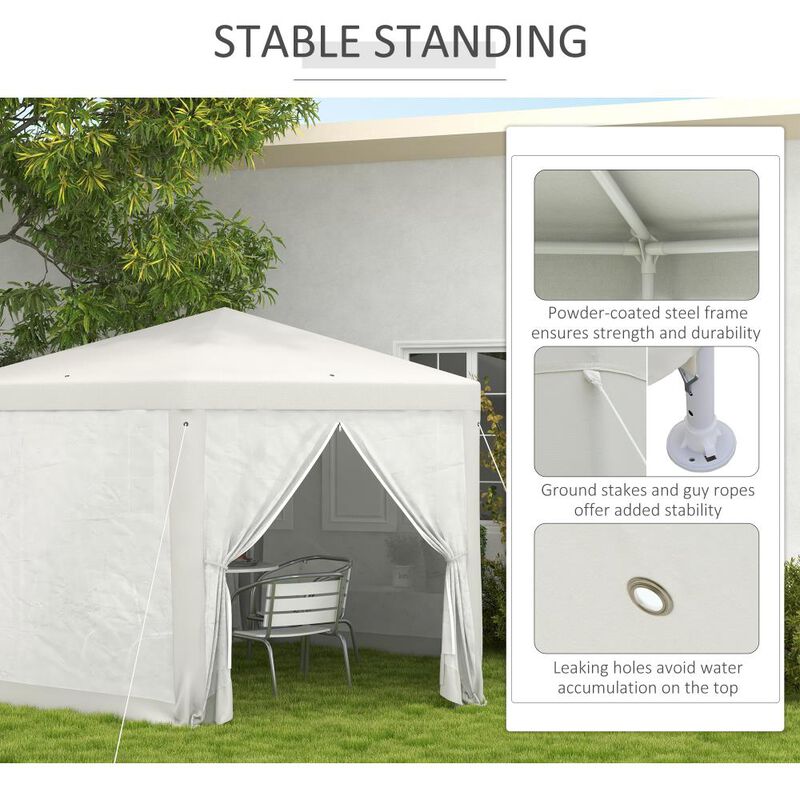 Hivvago 13' x 11' Hexagon Party Tent Canopy with Protective Mesh Walls image number 5
