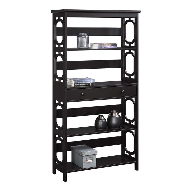 Convenience Concepts Omega 5 Tier Bookcase with Drawer, Espresso