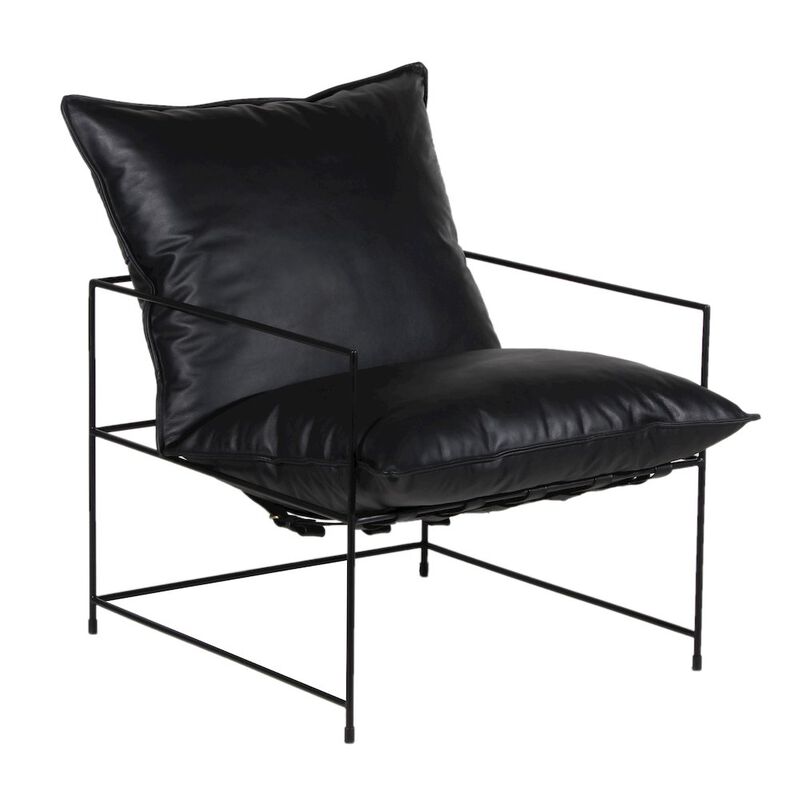 Porter Designs Hagen Black Iron Frame Accent Chair
