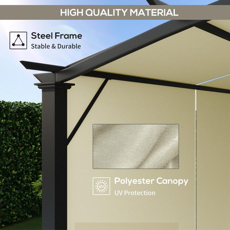 Hivvago Outdoor 11' x 11' Pergola with Adjustable Roof image number 3