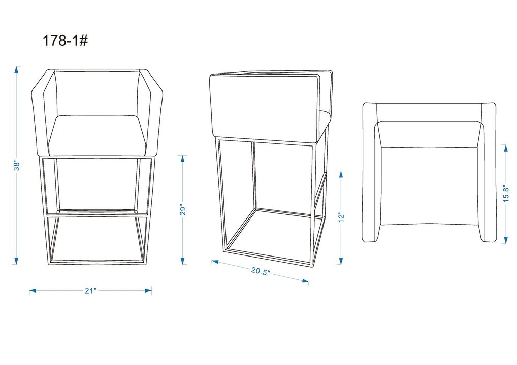Embassy Gray Bar Stools (Set of 2)