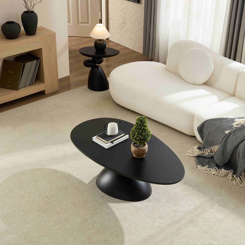 Glibop Lucky Stone-shaped Elliptical Coffee Table image number 3