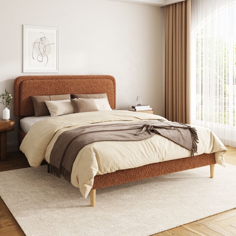 Sarick Plush Upholstered Platform Bed image number 2