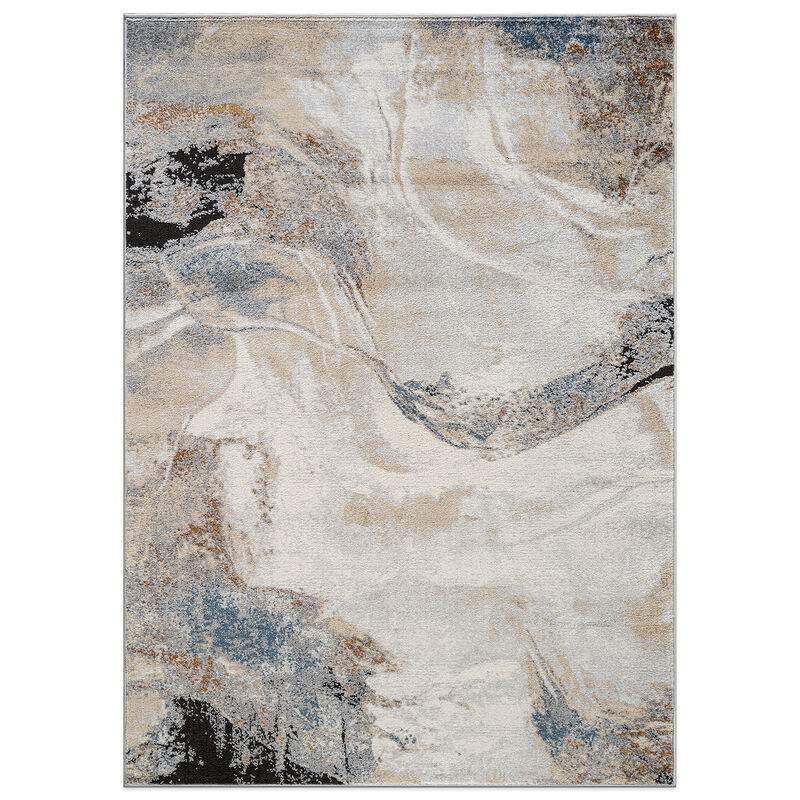 World Rug Gallery Neutral Desert Drift Area Rug for Living Room, Entryway, or Family Spaces &ndash; Easy to Clean and Comfortable Underfoot image number 0
