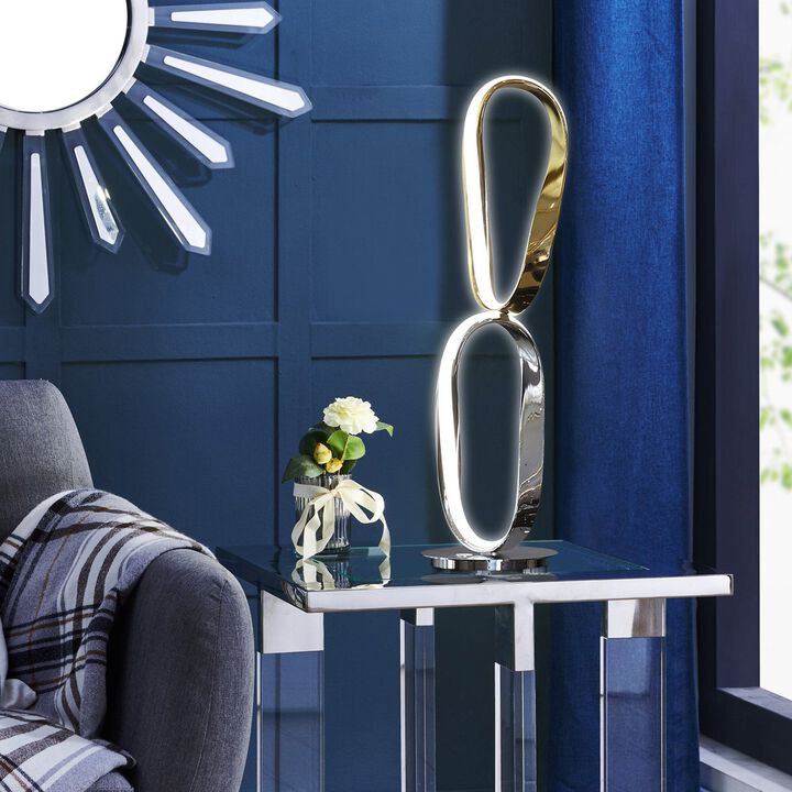 Prague Table Lamp Chrome and Gold Metal Dimmable Integrated LED