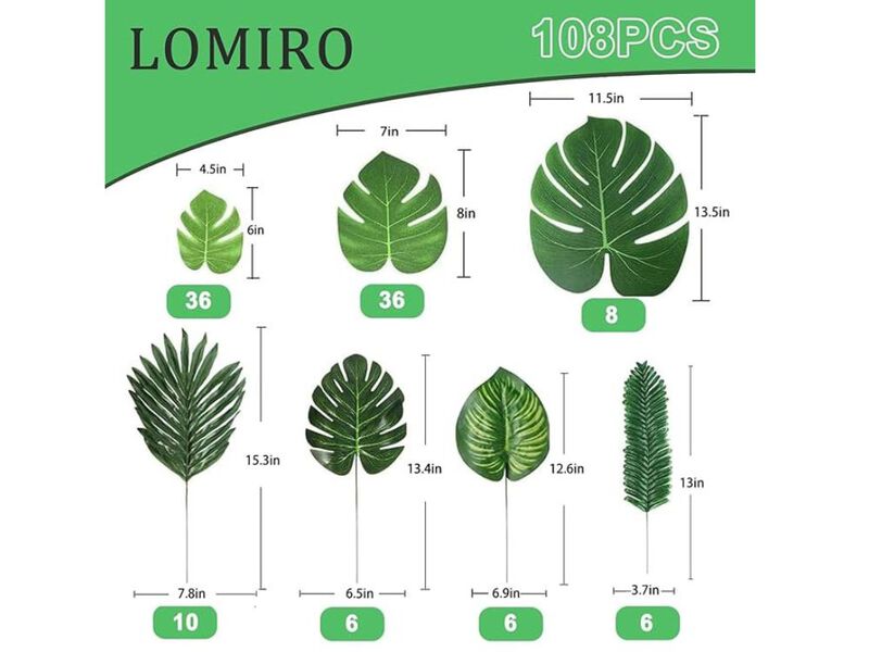 108 Piece Artificial Palm Stems Wedding Centerpiece Decor image number 2