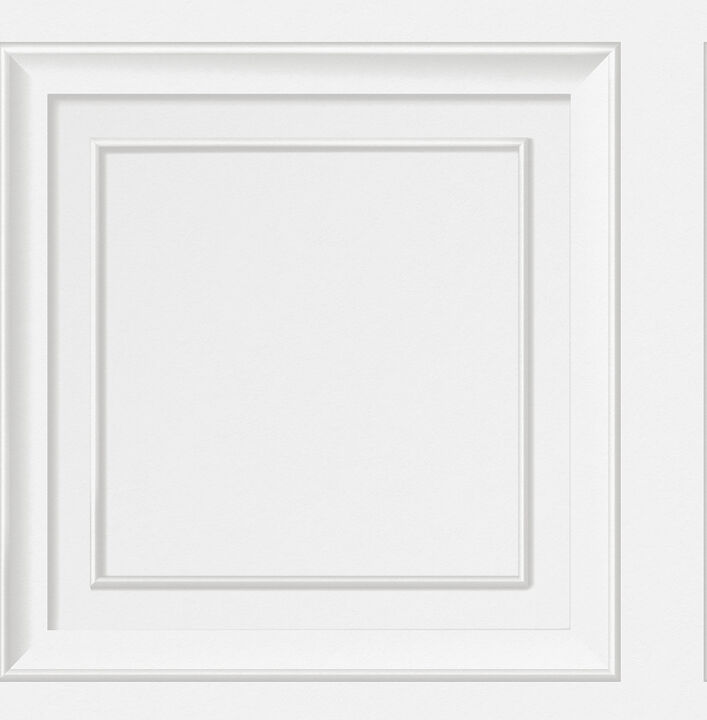Distinctive White Square Panel Wallpaper (Set of 2)