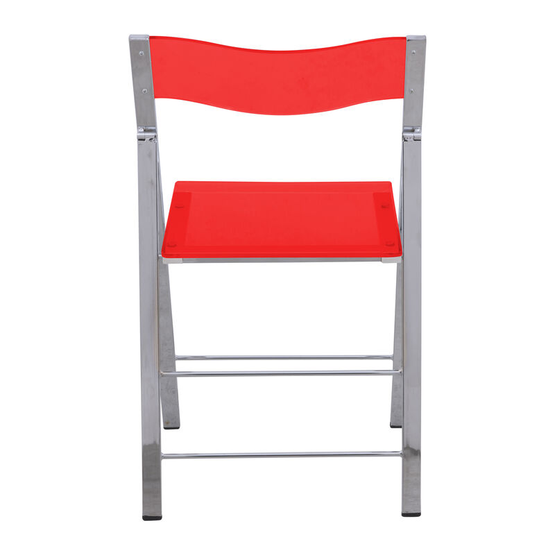LeisureMod Menno Modern Acrylic Folding Chair, Set of 4