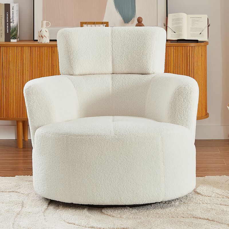 Merax 360° Swivel Round Sofa Chair Accent Barrel Chair