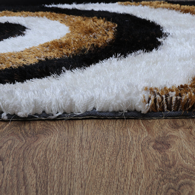 RUGSOTIC CARPETS HAND TUFTED SHAG POLYESTER ECO-FRIENDLY AREA RUGS  - Rectangle, Size, Geometric Modern Design, High Pile Thick Handmade Anti Skid Rugs for Living Room K00082 image number 5