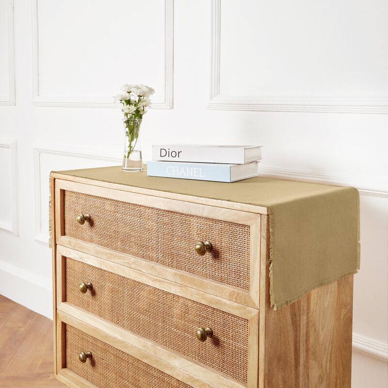 Solino Home 100% Pure Linen Table Runner - Fringe