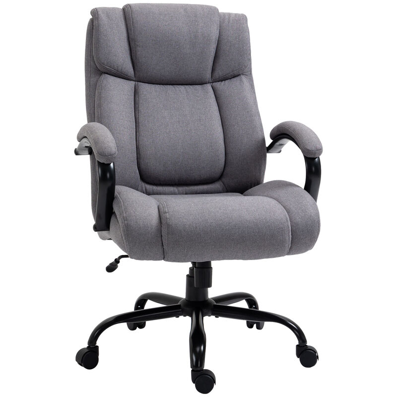 Vinsetto High Back Big and Tall Executive Office Chair 484lbs with Wide Seat, Computer Desk Chair with Linen Fabric, Adjustable Height, Swivel Wheels, Light Grey image number 0