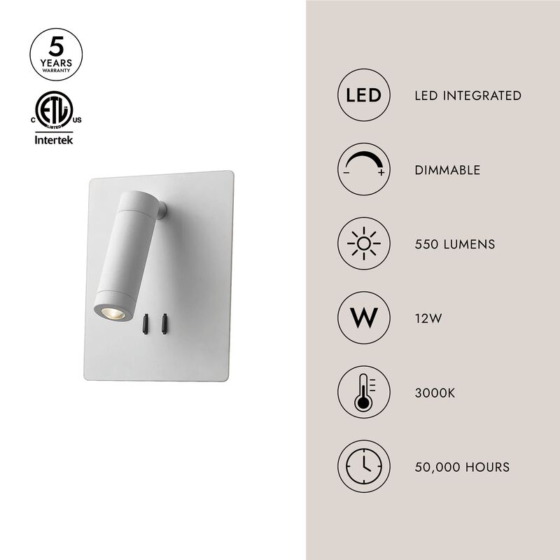 Dorchester 6-in Black LED Wall Sconce image number 3