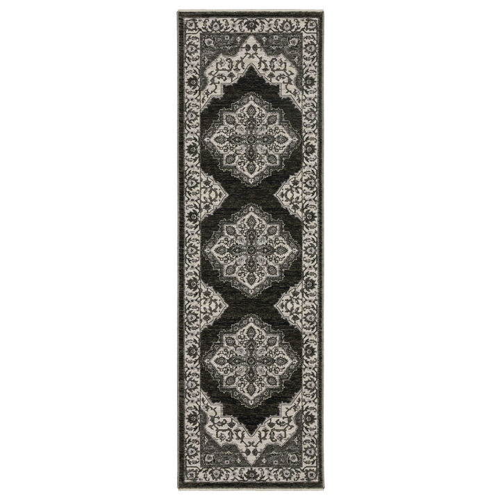 HomeRoots Medallion Area Rug With Fringe