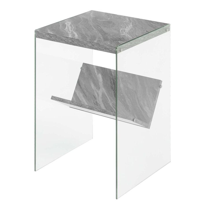 Convenience Concepts Soho End Table, Gray Marble