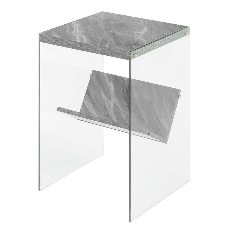 Convenience Concepts Soho End Table, Gray Marble