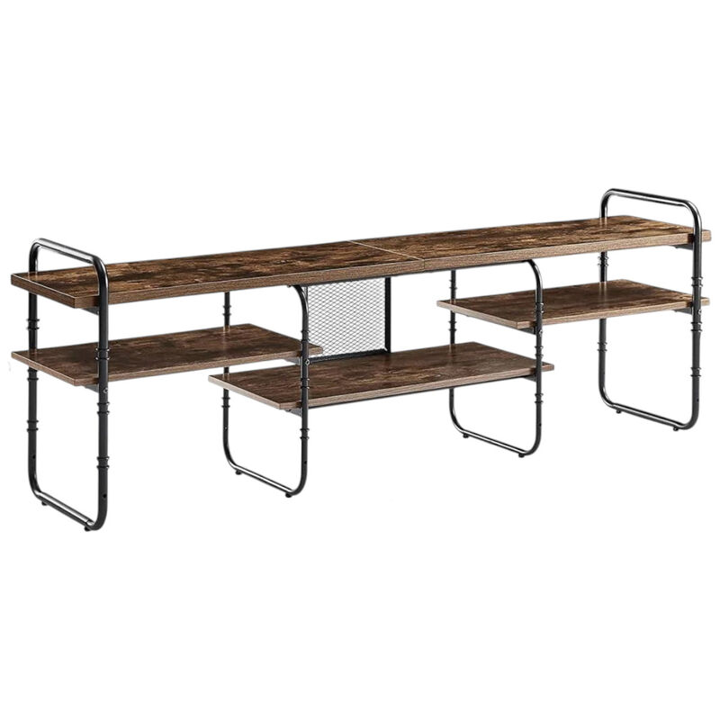 Modern Industrial TV Stand & Entertainment Center &ndash; Metal and Wood for TVs up to 75"