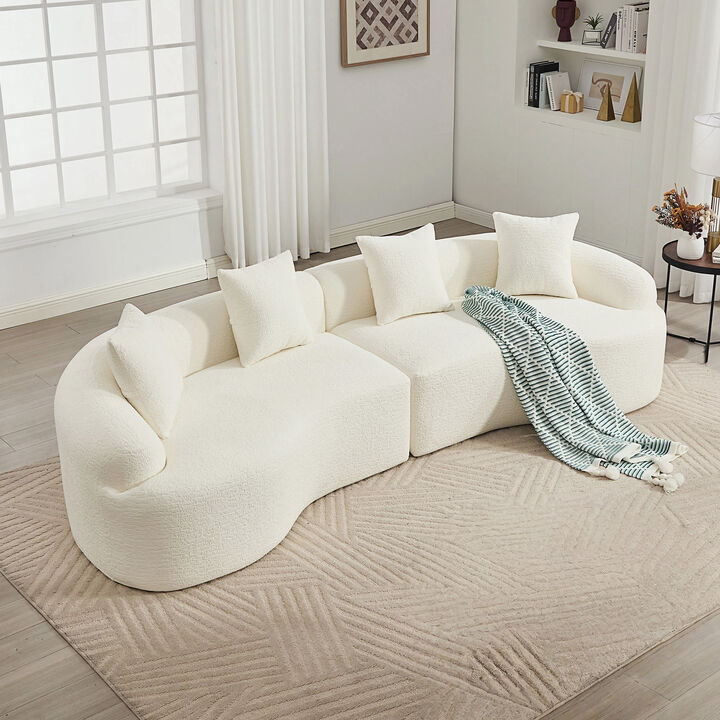 Merax Curved Boneless Sofa Couches Sleeper for Living Room