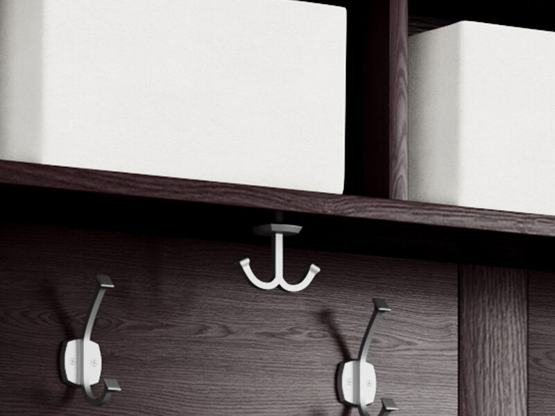 Solid Wood Hall Tree Entryway Bench with 1 Bin & 8 Pair Shoe Dividers