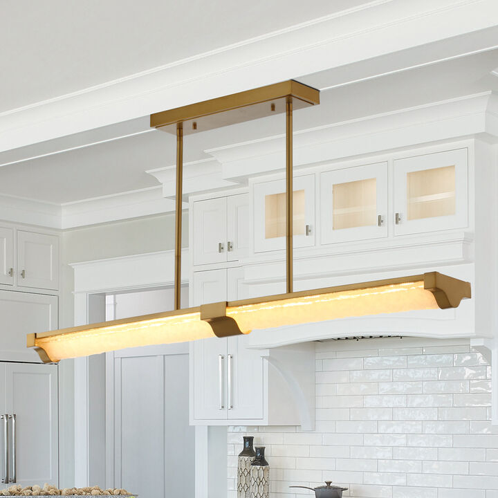 49.6 in. Gold Pendant Light with Glass Shade