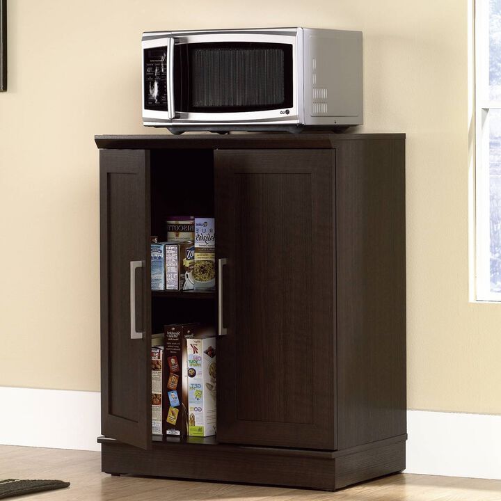 Hivvago Contemporary Kitchen Storage Microwave Cabinet in Dark Oak