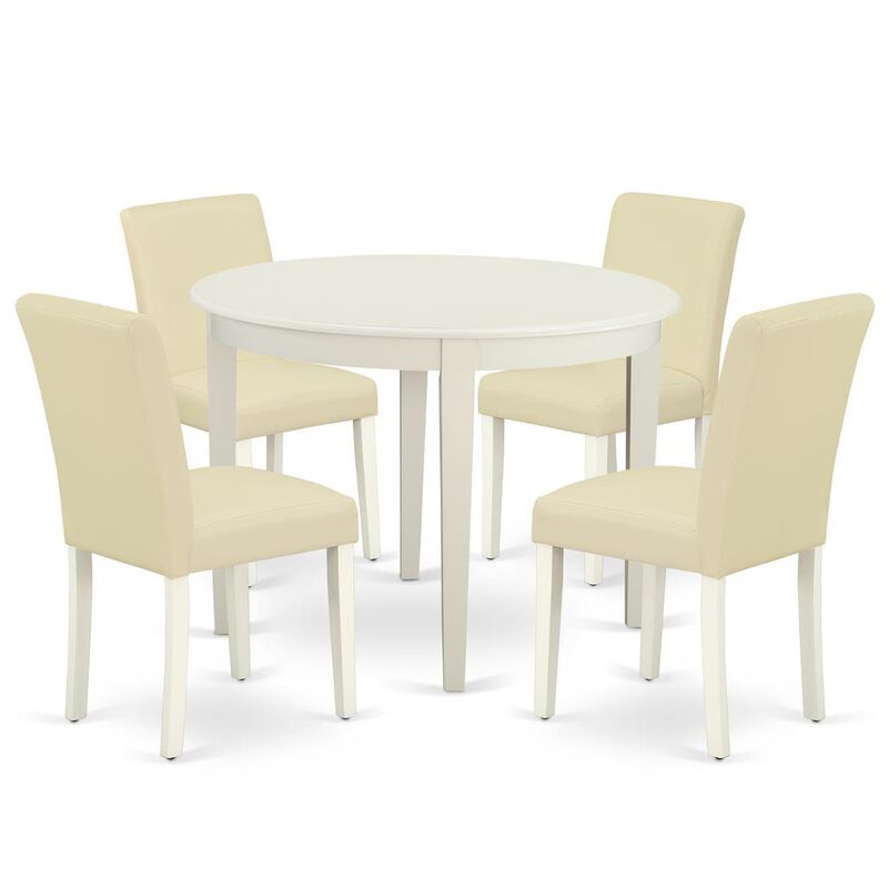 Dining Room Set Linen White, BOAB5-LWH-64